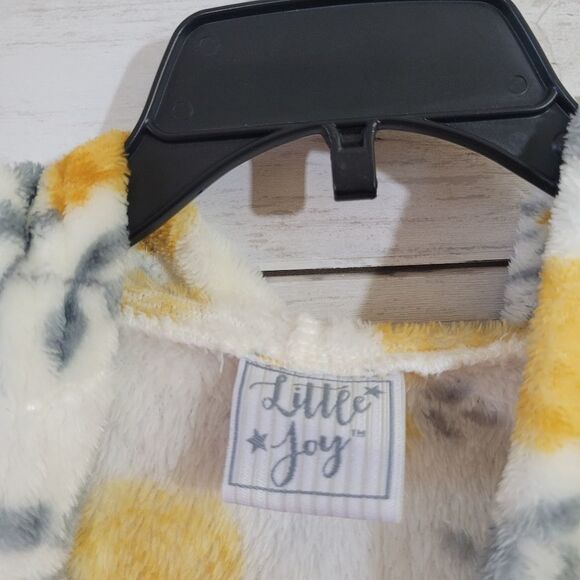 Little Joy Boutique Baby Girl Robe in Mustard Yellow Gray & White O-9 Month - Picture 6 of 8